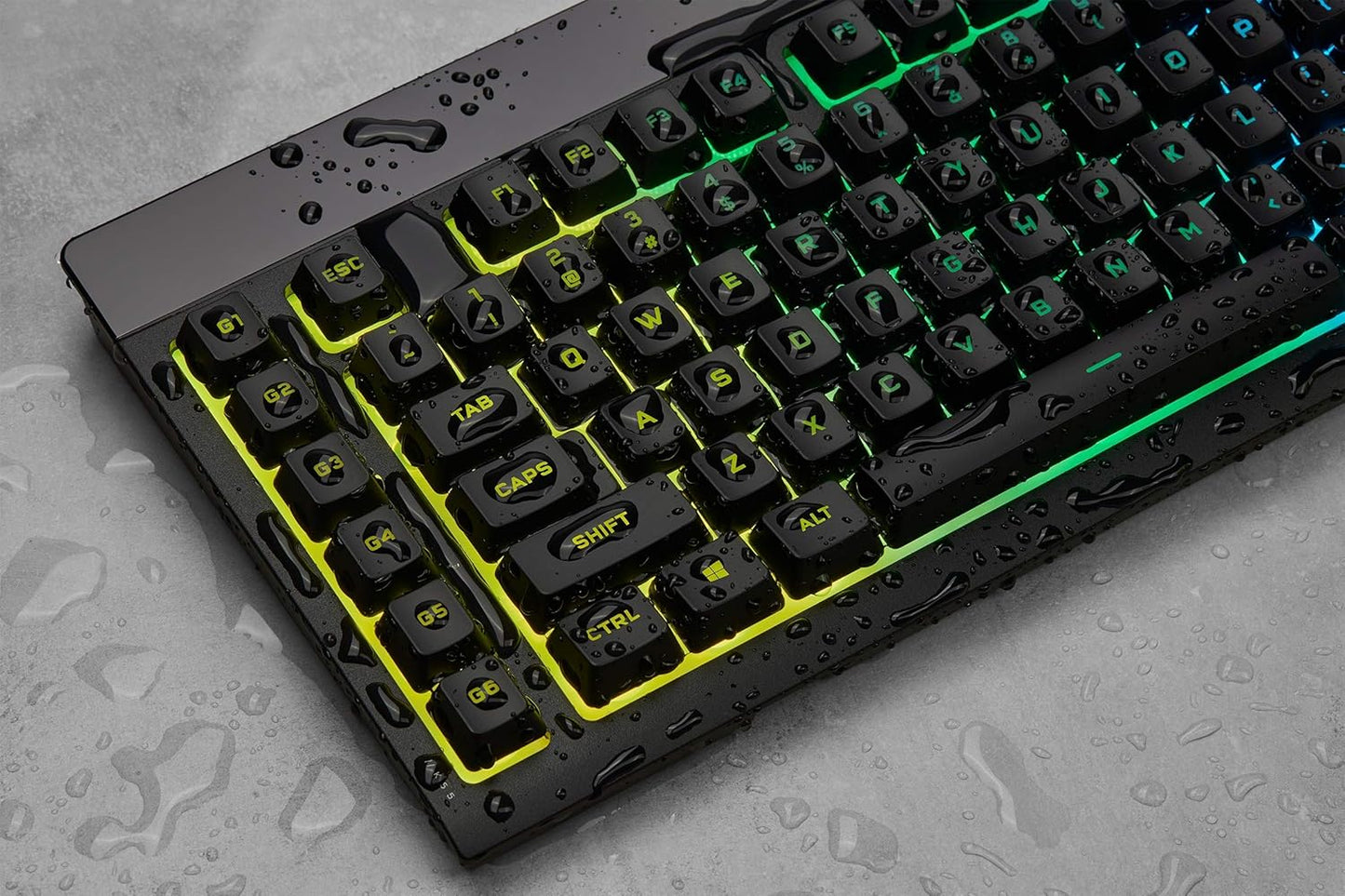 K55 RGB Pro Gaming Keyboard - Dynamic RGB Backlighting, Six Macro Keys with Elgato Stream Deck Integration, IP42 Dust and Spill Resistance, Detachable Palm Rest, Dedicated Media and Volume Controls, Black