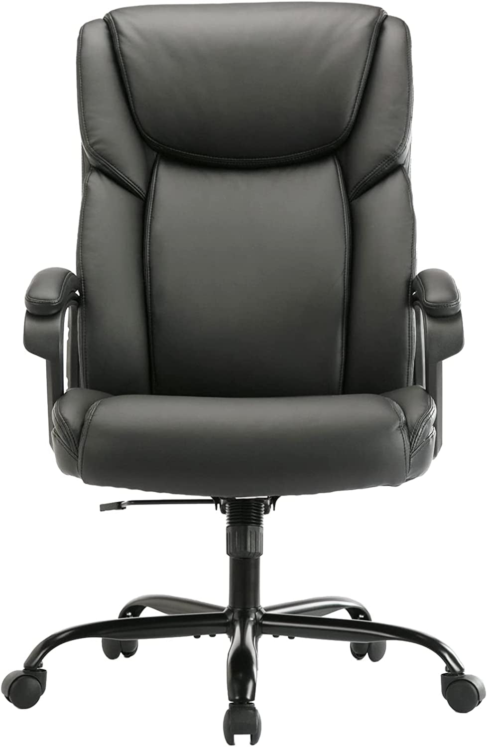 Elevate Your Workspace with the Executive High Back Adjustable Swivel Task Chair – Luxurious Black Leather Finish for Ultimate Comfort and Support