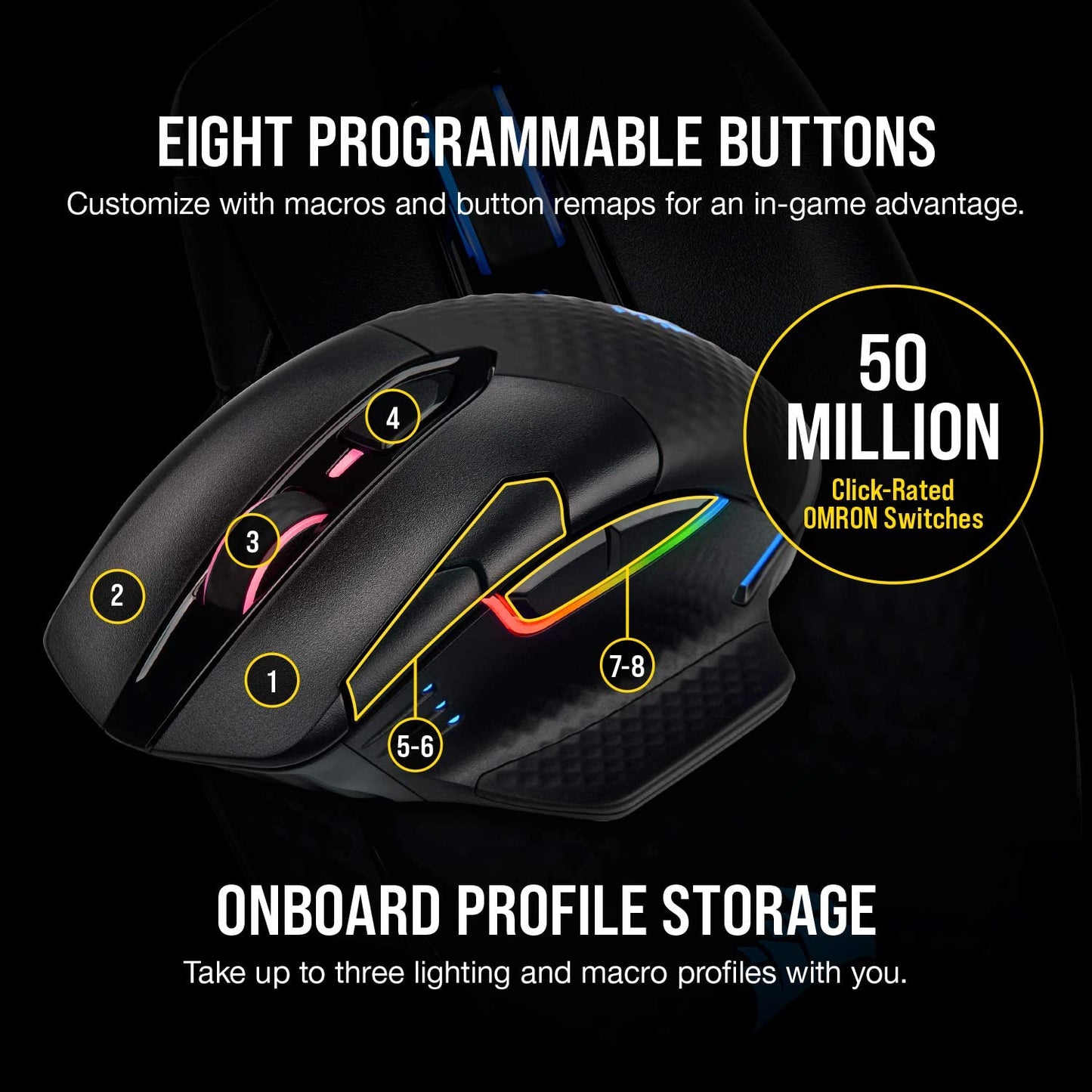 Unleash Your Gaming Potential with the Dark Core RGB Pro Wireless Gaming Mouse - Optical Precision, 18,000 DPI, and Stunning RGB Backlighting in Sleek Black