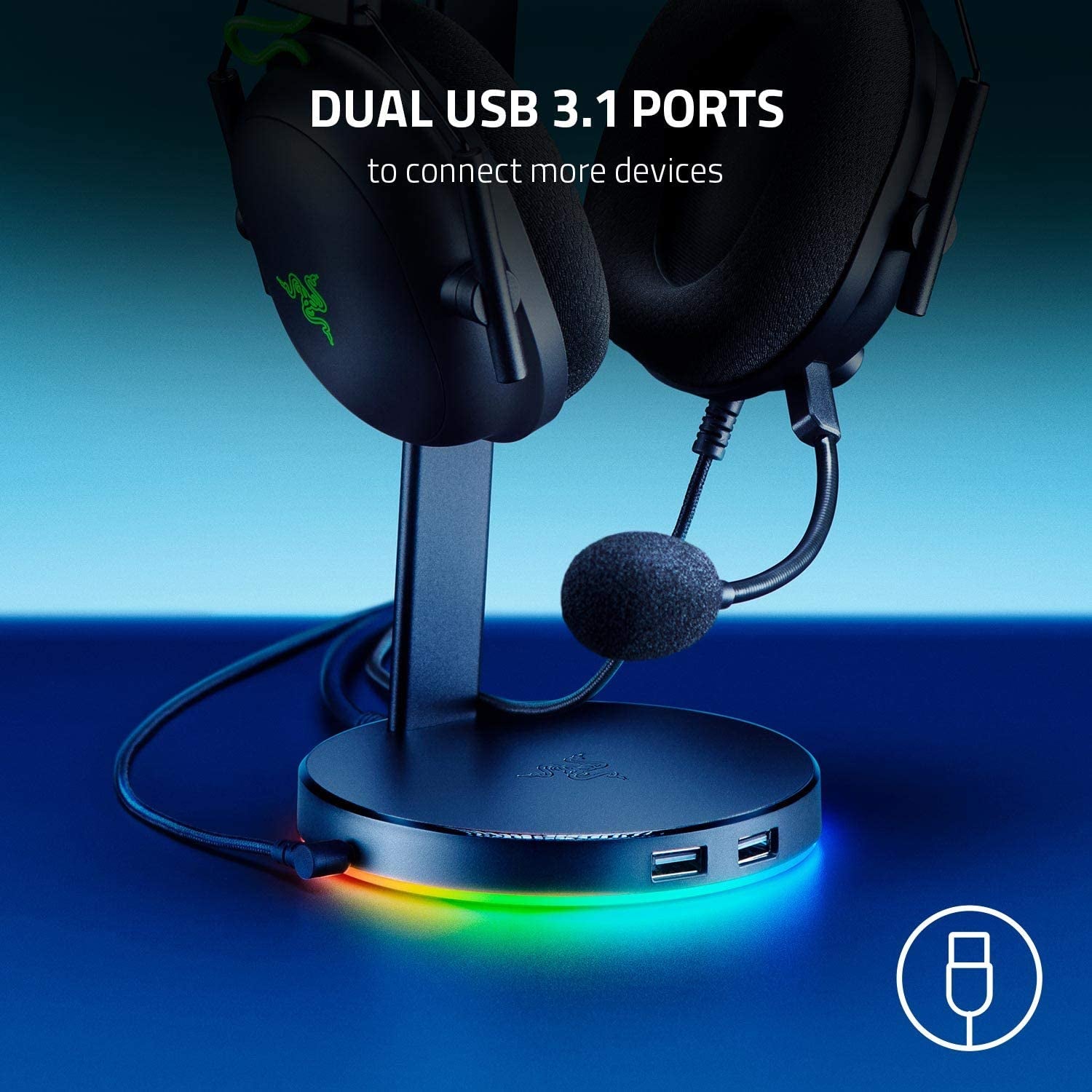 Kraken Ultimate RGB USB Gaming Headset with Base Station V2 Chroma Bundle - Classic Black