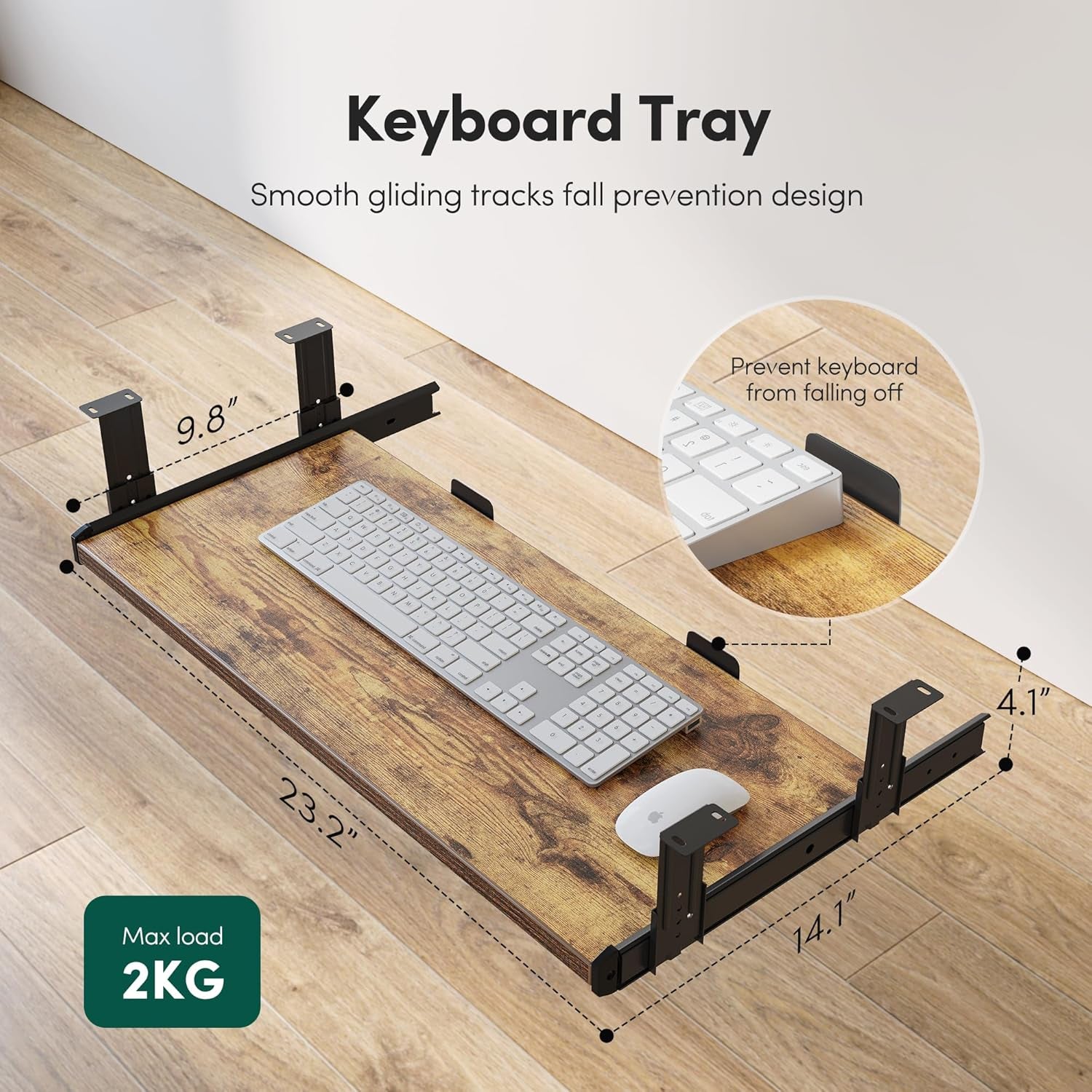 Transform Your Workspace with the Electric Height Adjustable Standing Desk – 48" x 24" in Rustic Brown Finish