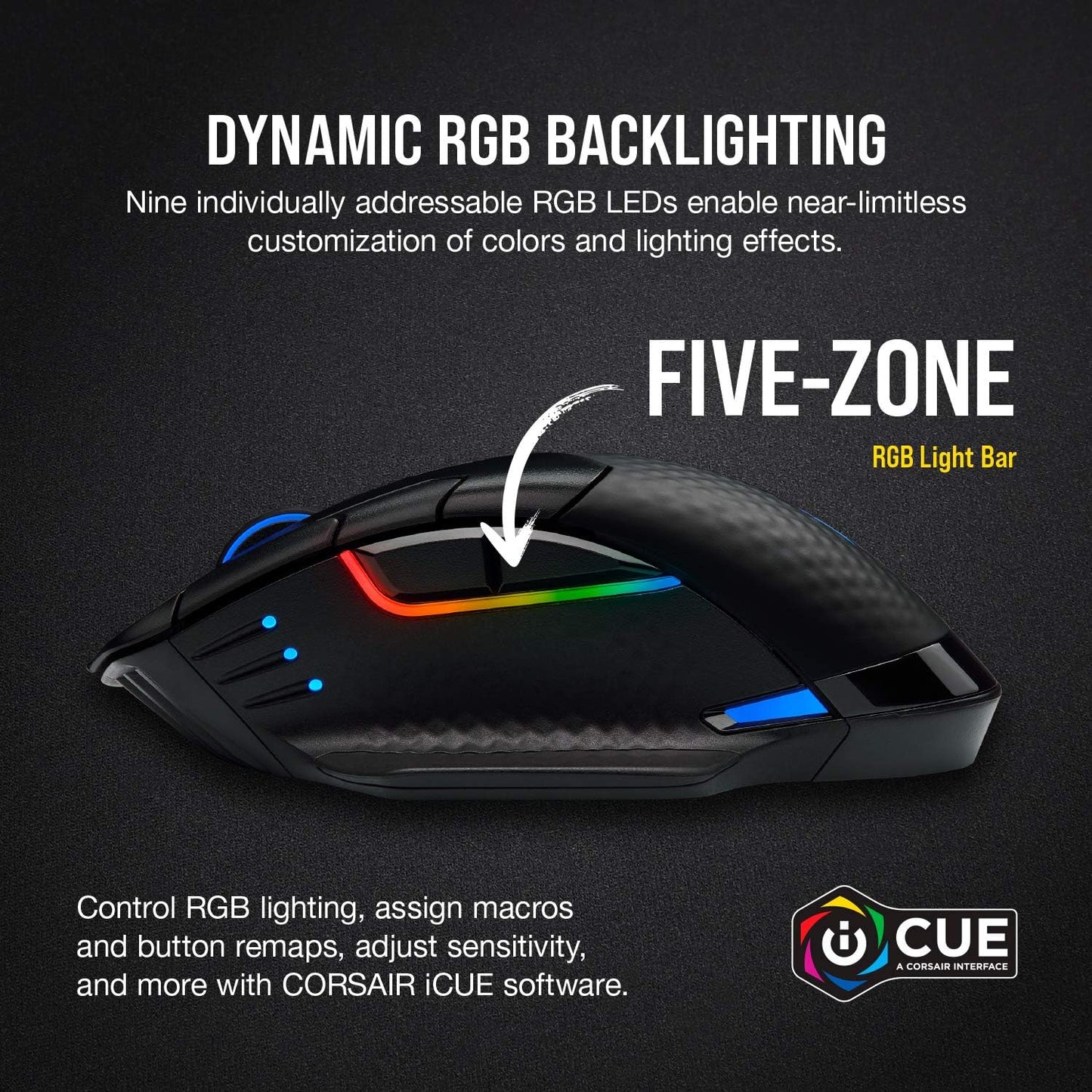 Unleash Your Gaming Potential with the Dark Core RGB Pro Wireless Gaming Mouse - Optical Precision, 18,000 DPI, and Stunning RGB Backlighting in Sleek Black