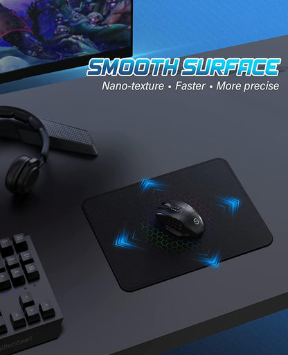 Elevate Your Workspace with the UtechSmart Premium Mouse Pad - Non-Slip Rubber Base, Washable Micro-Weave Surface, Perfect for Gaming and Office Use in Sleek Black